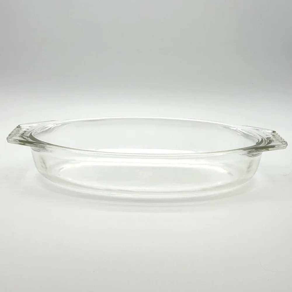 Pyrex 088 Oval Roasting Pan 3 Quart Clear Glass Casserole Vintage USA